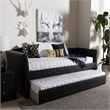 Baxton Studio Camino Faux Leather Daybed with Trundle in Black
