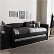 Baxton Studio Camino Faux Leather Daybed with Trundle in Black