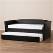 Baxton Studio Camino Faux Leather Daybed with Trundle in Black