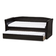 Baxton Studio Camino Faux Leather Daybed with Trundle in Black