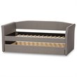 Baxton Studio Camino Upholstered Daybed with Trundle in Gray