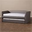 Baxton Studio Camino Upholstered Daybed with Trundle in Gray