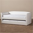 Baxton Studio Camino Faux Leather Daybed with Trundle in White