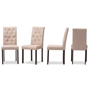 Baxton Studio Gardner Tufted Dining Side Chair in Beige (Set of 4)