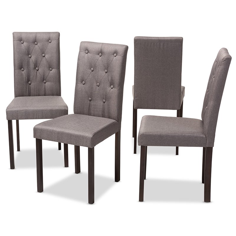 Baxton Studio Gardner Tufted Dining Side Chair in Beige (Set of 4)