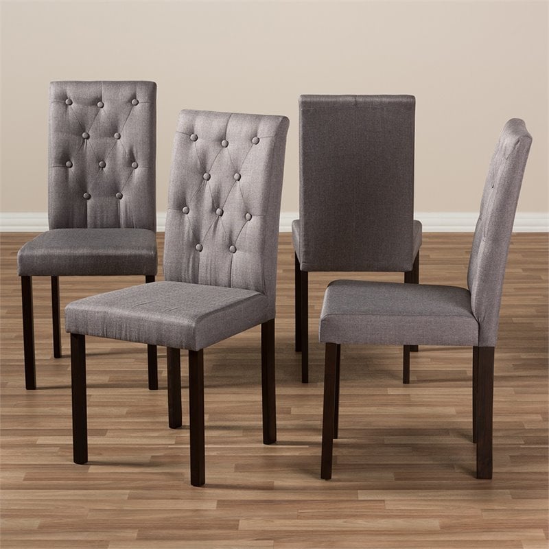 Baxton Studio Gardner Tufted Dining Side Chair in Beige (Set of 4)