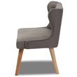 Baxton Studio Melody Tufted Wingback Loveseat in Gray and Light Brown
