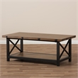 Baxton Studio Herzen Coffee Table in Antique Black and Brown