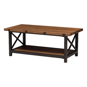 Baxton Studio Herzen Coffee Table in Antique Black and Brown