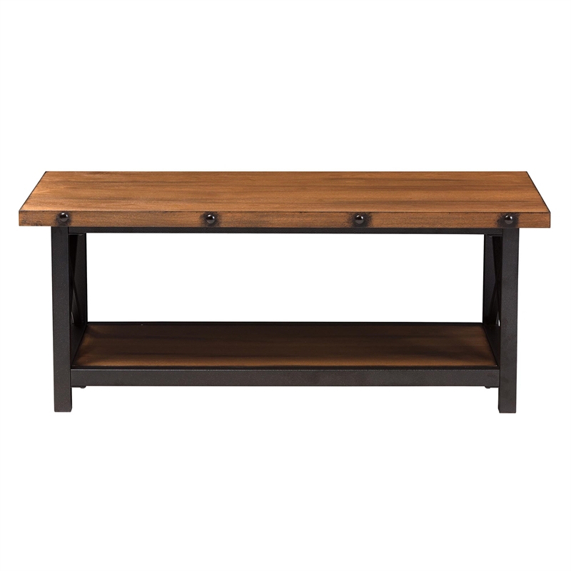 Baxton Studio Herzen Coffee Table in Antique Black and Brown