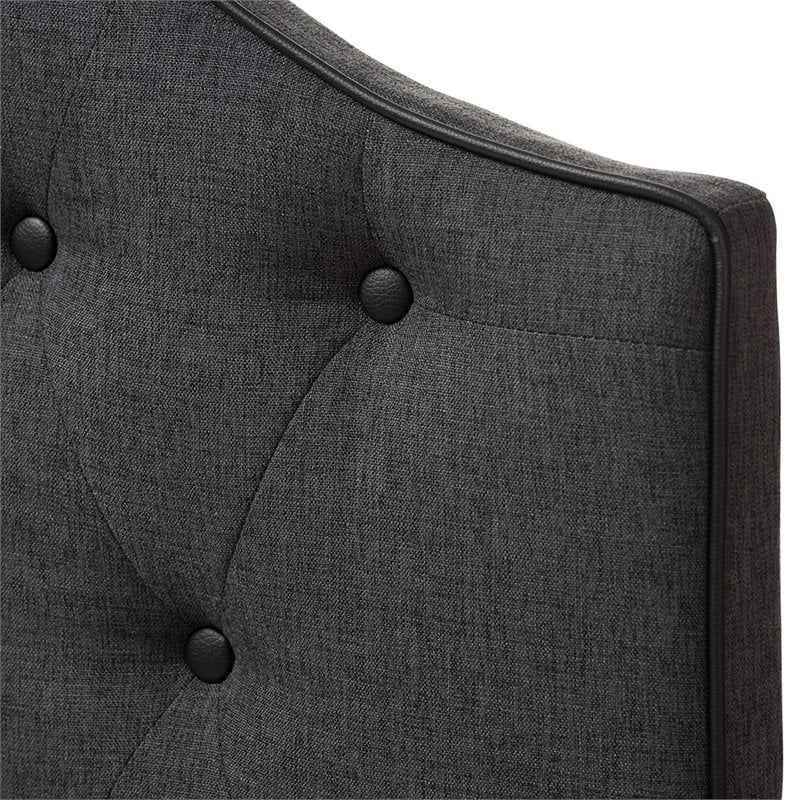 Baxton Studio Windsor Tufted Queen Panel Headboard in Dark Gray