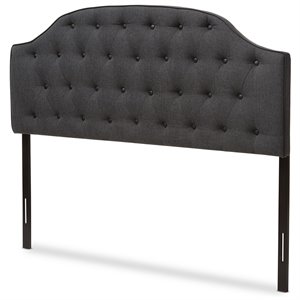 Baxton Studio Windsor Tufted Queen Panel Headboard in Dark Gray