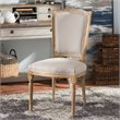 Baxton Studio Cadencia Dining Side Chair in Weathered Oak and Beige