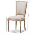 Baxton Studio Cadencia Dining Side Chair in Weathered Oak and Beige