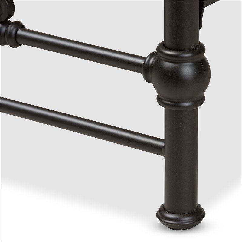 Baxton Studio Beatrice Queen Metal Bed in Black