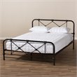 Baxton Studio Beatrice Queen Metal Bed in Black