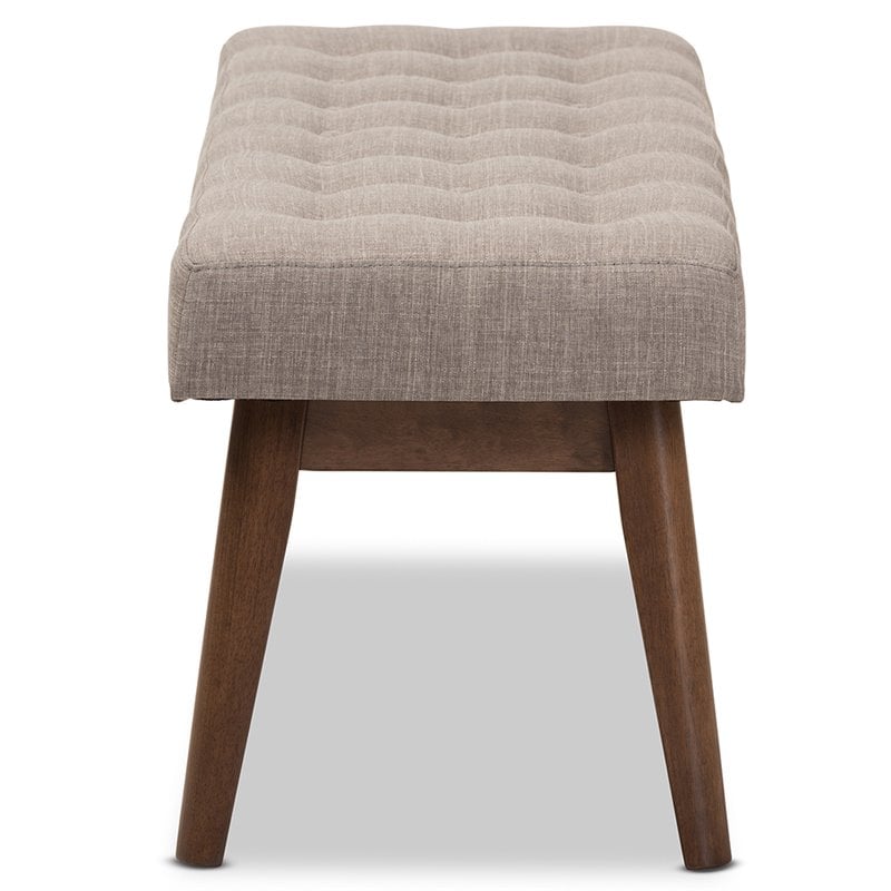 Baxton Studio Elia Button Tufted Bedroom Bench in Light Gray