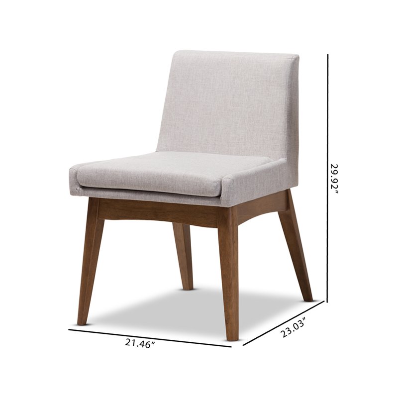 Baxton Studio Nexus Dining Side Chair in Grayish Beige (Set of 2)