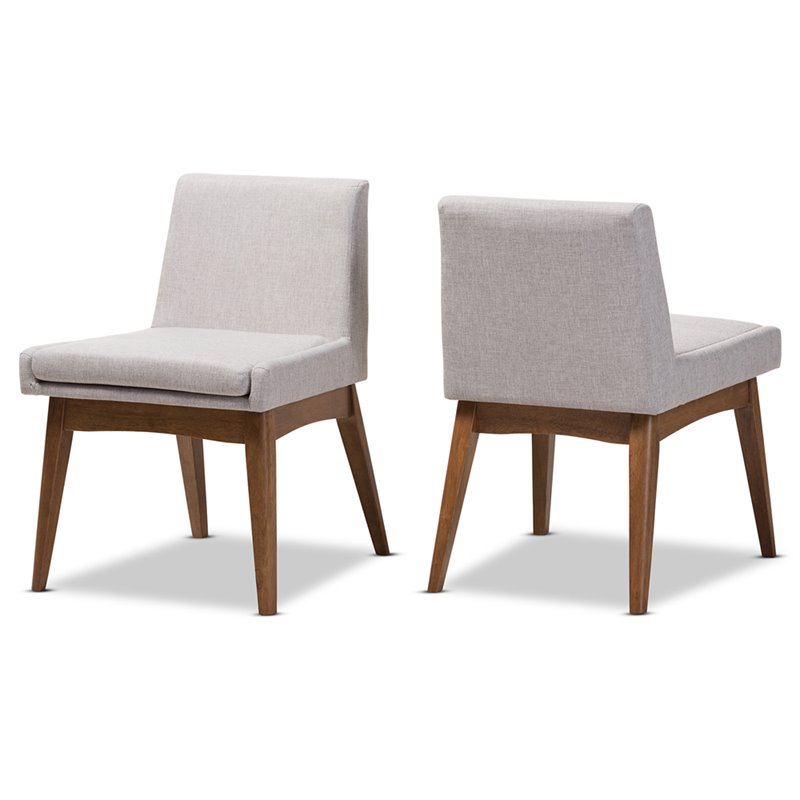 Baxton Studio Nexus Dining Side Chair in Grayish Beige (Set of 2)