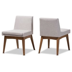 Baxton Studio Nexus Dining Side Chair in Grayish Beige (Set of 2)