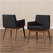 Baxton Studio Nexus Dining Arm Chair in Dark Gray (Set of 2)