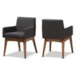 Baxton Studio Nexus Dining Arm Chair in Dark Gray (Set of 2)