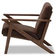 Baxton Studio Bianca Faux Leather Accent Arm Chair in Brown and Brown