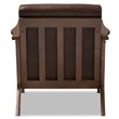 Baxton Studio Bianca Faux Leather Accent Arm Chair in Brown and Brown