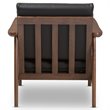 Baxton Studio Venza Faux Leather Accent Arm Chair in Black and Brown