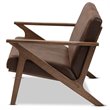 Baxton Studio Bianca Faux Leather Loveseat in Brown and Walnut Brown