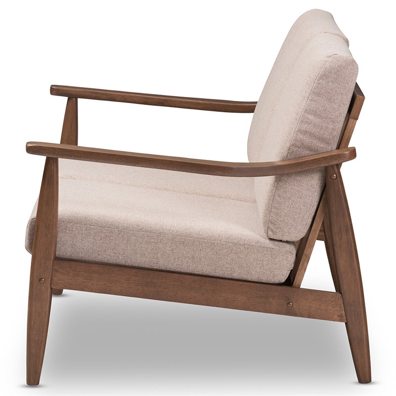 Baxton Studio Venza Loveseat in Light Brown and Walnut Brown