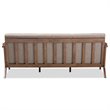 Baxton Studio Bianca Fabric Sofa in Light Gray and Walnut Brown