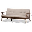 Baxton Studio Bianca Fabric Sofa in Light Gray and Walnut Brown