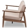 Baxton Studio Venza Fabric Sofa in Light Brown and Walnut Brown