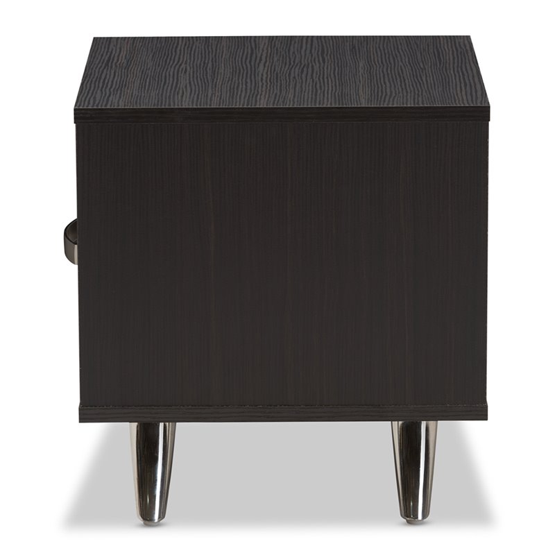 Baxton Studio Warwick 1 Drawer End Table in Dark Brown