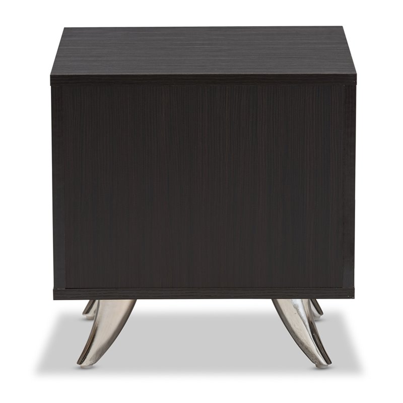 Baxton Studio Warwick 1 Drawer End Table in Dark Brown
