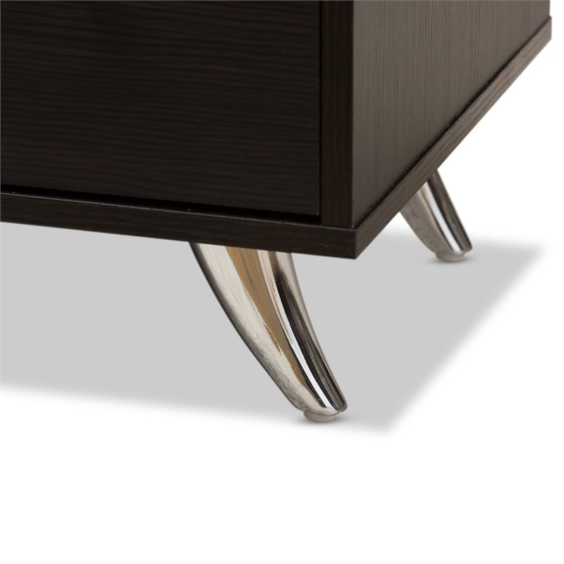 Baxton Studio Warwick 1 Drawer End Table in Dark Brown