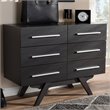 Baxton Studio Auburn 6 Drawer Double Dresser in Dark Brown