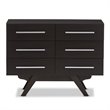 Baxton Studio Auburn 6 Drawer Double Dresser in Dark Brown