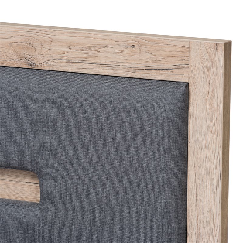 Baxton Studio Pandora Twin Storage Platform Bed in Gray and Oak Brown