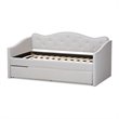 Baxton Studio Kaija Fabric Daybed with Trundle in Grayish Beige