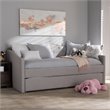 Baxton Studio Kaija Fabric Daybed with Trundle in Grayish Beige