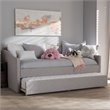 Baxton Studio Kaija Fabric Daybed with Trundle in Grayish Beige