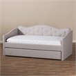 Baxton Studio Kaija Fabric Daybed with Trundle in Grayish Beige