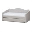 Baxton Studio Kaija Fabric Daybed with Trundle in Grayish Beige