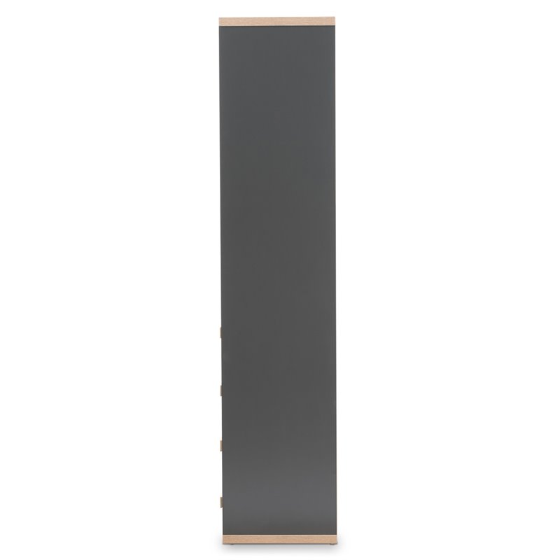 Baxton Studio Pandora 4 Drawer Storage Unit in Gray and Oak Brown