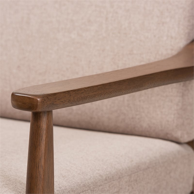 Baxton Studio Venza 3 Piece Tufted Sofa Set in Brown and Walnut Brown
