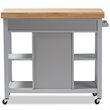 Baxton Studio Hayward Kitchen Cart in Light Gray