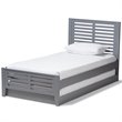 Baxton Studio Sedona Twin Slat Platform Bed with Trundle in Gray