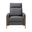 Baxton Studio Halstein Gray Fabric and Walnut Brown Finished Wood Lounge Chair
